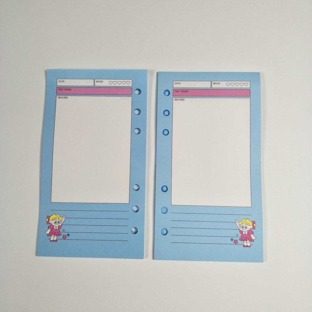 Lovely A6 Loose Leaf Notebook Refill Spiral Binder Index Inside Page Monthly Weekly To Do List Paper Stationery