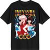 Camiseta Negra de Manga Corta con Cuello Redondo para Hombre Bioworld Inuyasha Kagome e Inuyasha