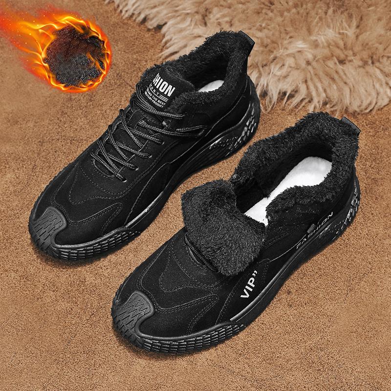 Мужские плюшевые теплые и модные высокие рабочие ботинки — фото 4
