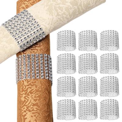 50 pezzi porta tovagliolo con fibbia lucida con strass portatovagliolo riutilizzabile nastro di fissaggio porta asciugamani per matrimoni feste decorazioni per la casa