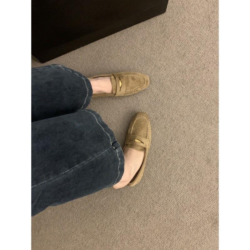 Retro einfarbige Damenschuhe mit flacher Sohle, flacher Ausschnitt, Frühling neu, Temperament, schwarz, zum Hineinschlüpfen, weiche Sohle, Doudou-Schuhe