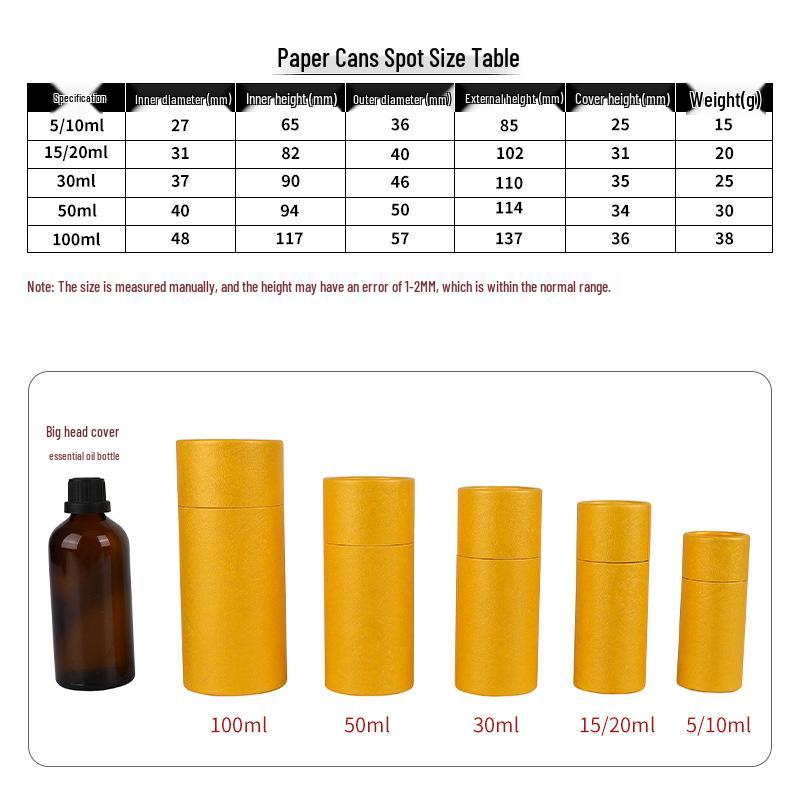 Kraft Paper Tube for Essential Oil Dropper Bottle - Round, Thickened Storage & Gift Box