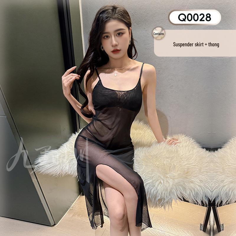 Jiuli Qingchuan Sexy Sheer Lingerie Set - Pure Desire See-Through Pajamas with Webbing Fun.
