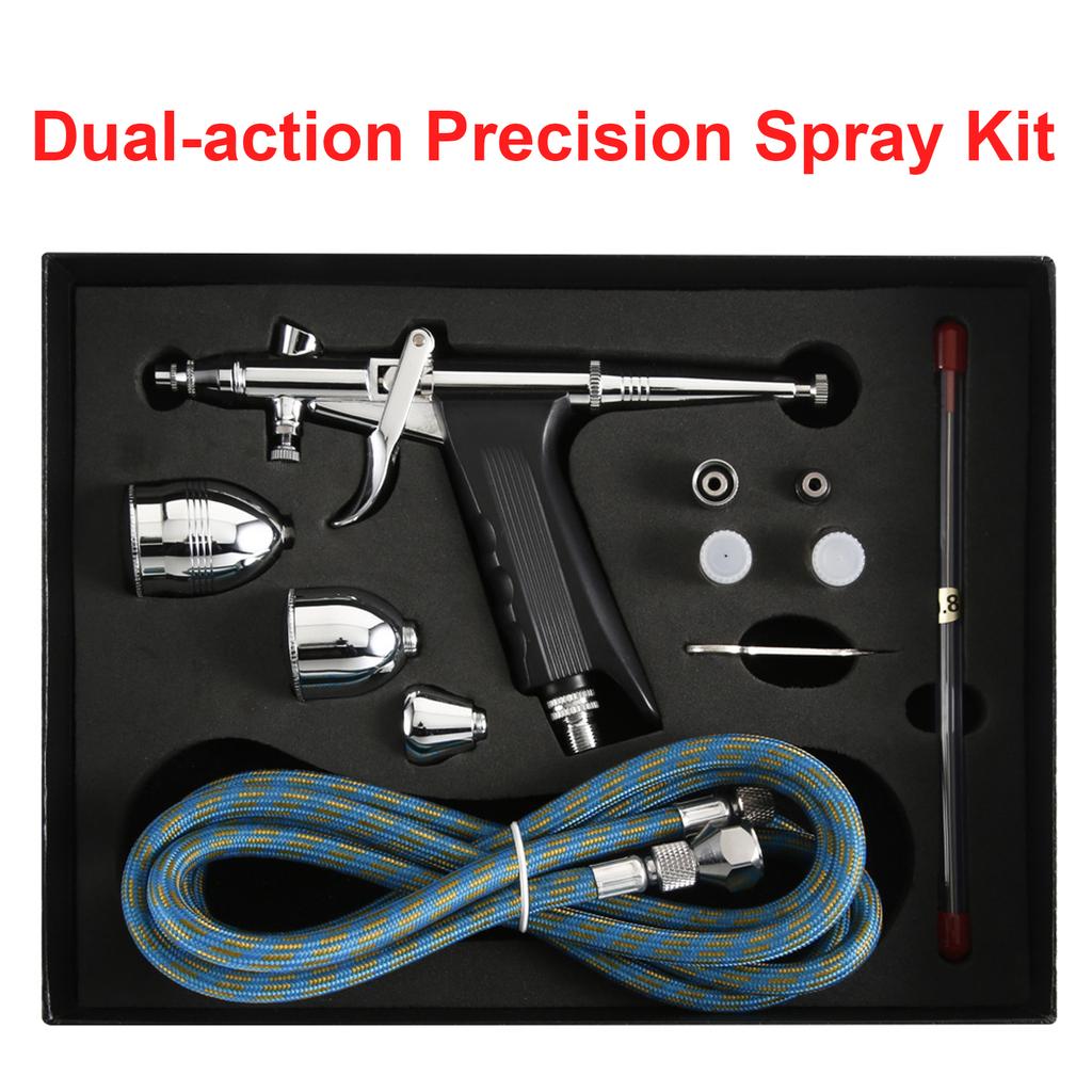 Dual Action Gravity Feed Spray Gun All-Purpose Airbrush Set Double Action Feed Spray Gun For Nail Art/Cake Making/Model Painting