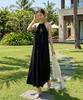 HERINGSKNOCHEN Damen Schwarz Neckholder Langes Kleid Resort Strandmode Hj213