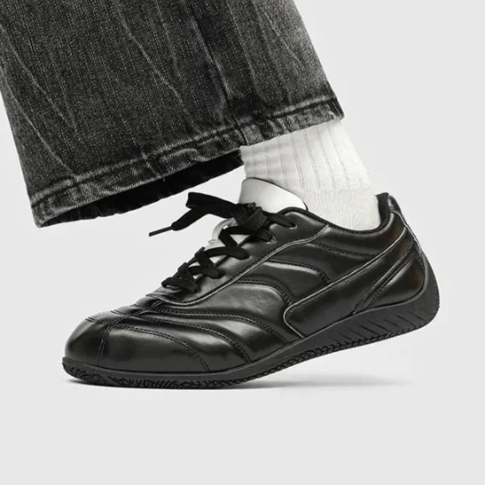 

New Women Retro Casual Low Top Running Sneakers Anti-slip Wear-resistant Shoes Outdoor Fashion Lace Up Sneakers De Mujer 44 чёрный