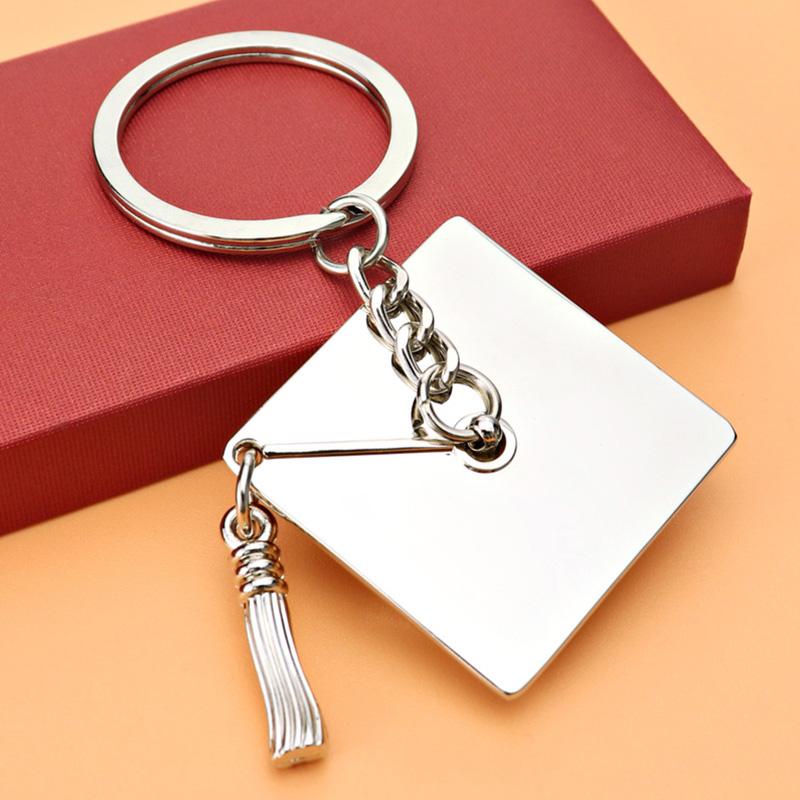 Graduation Gift Keychain Rings Key Holder Creative Decorated Trencher Cap Accessories