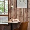 1pc Retro Reddish Brown Wood Plank Paper Wood Self Adhesive Wallpaper Removable Renovation Furniture Cabinet Decor Easy To Paste