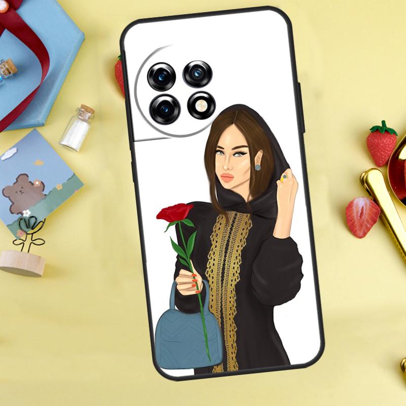 Muslim Islamic Arabic Hijab Girl Case For OnePlus 13T 13R 12 12R 15 13 11 10 10T 8T Nord 5 CE 2 3 4 Lite Nord N20 N30 Cover