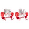 ABBP-2Pcs 1/2Inch NPT Skid Steer Hydraulic Couplers, Flat Face Quick Connect Fittings With 4PCS Dust Covers