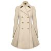 European and American Slim-fit Medium and Long Commuter Jacket, Plus Size Women's Trench Coat