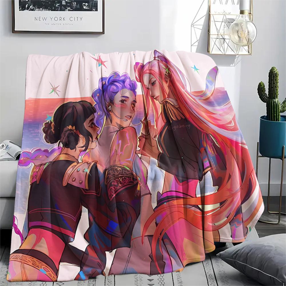 1 Stück Kpop Dämonenjäger Druck Flanelldecke, Hohe Qualität für alle Jahreszeiten, Heimdekoration, Wärme und Komfort, Perfekt für Weihnachtsgeschenke