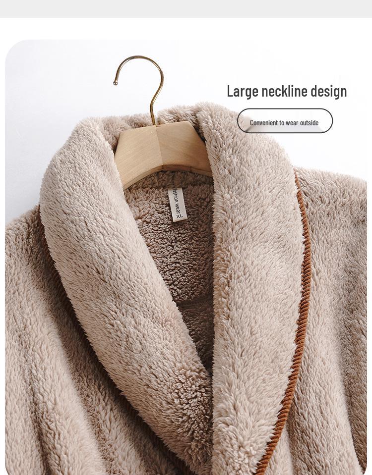 Flannel Couple's Robe: Cozy Coral Fleece Bathrobe for Men and Women - Warm, Thick, and Perfect for Winter