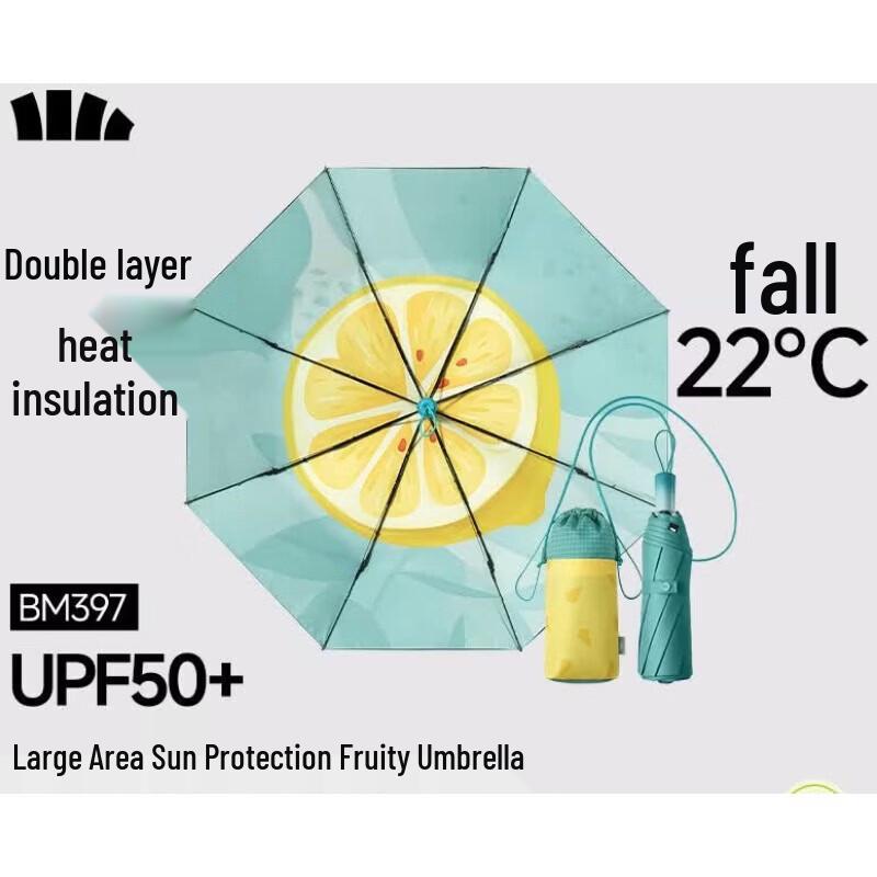 Beneunder UV Protection Tri-Fold Sun & Rain Umbrella