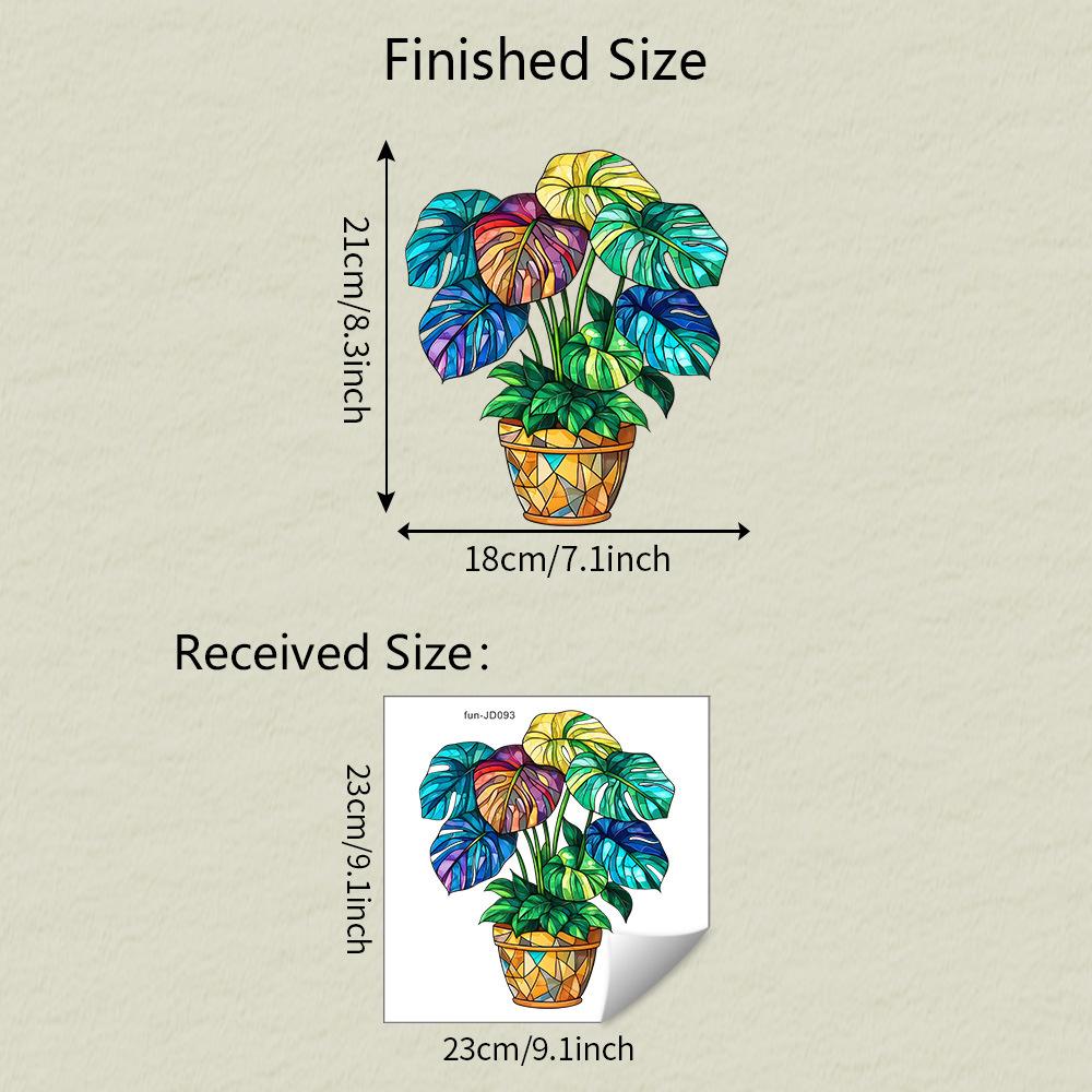 

Зеленое растение Комнатные растения Стеклянное окно Благоустройство и украшение Наклейки на окно на статической основе