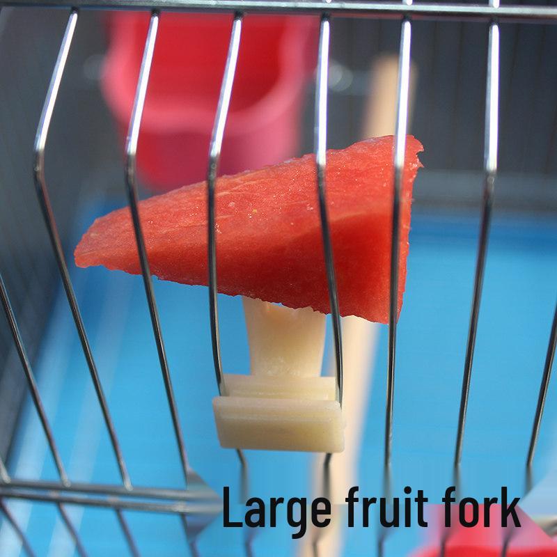 Parrot Cage Fruit Fork - Plastic Bird Utensils for Small Birds & Cage Accessories