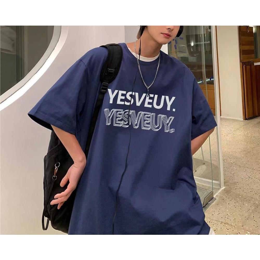 Американская ретро футболка с короткими рукавами Мужская Летняя Новая Свободная Повседневная Ins Модный Бренд Топ с короткими рукавами Мужской Модный S 1939₽