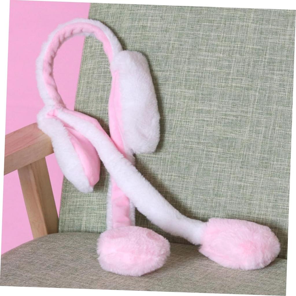 [minkissy] Girls' Hat, Moving Animal Ear Hat, Ear Headband, Popping Ears, Plush Bunny, Moving Bunny Ears, Funny Bunny Headband, Plush Headband,