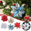 2PCS Glitter Christmas Flower Artificial Flowers Merry Christmas Decorations Home Xmas Tree Ornaments New Year Gift