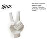 Unique Photo Props 3D Printed Victory Gesture Hand Sculpture Modern Resin Statue for Home Office Niche Accents Desk Decor Creative Geometric Finger
