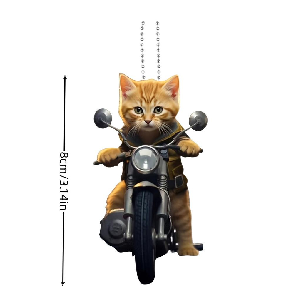 Acrylic Ornament 2D Flat Design Motorcycle Dog Cat Pattern Multi-Use Car Hanging Backpack Accessory Christmas Tree Pendant