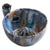 Blueberry Cleaning Basin Ceramic Berry Washing Bowl with Drainage Holes, Multifunctional Fruit Fresh Produce Colander Basin, Swirl Design Vegetable