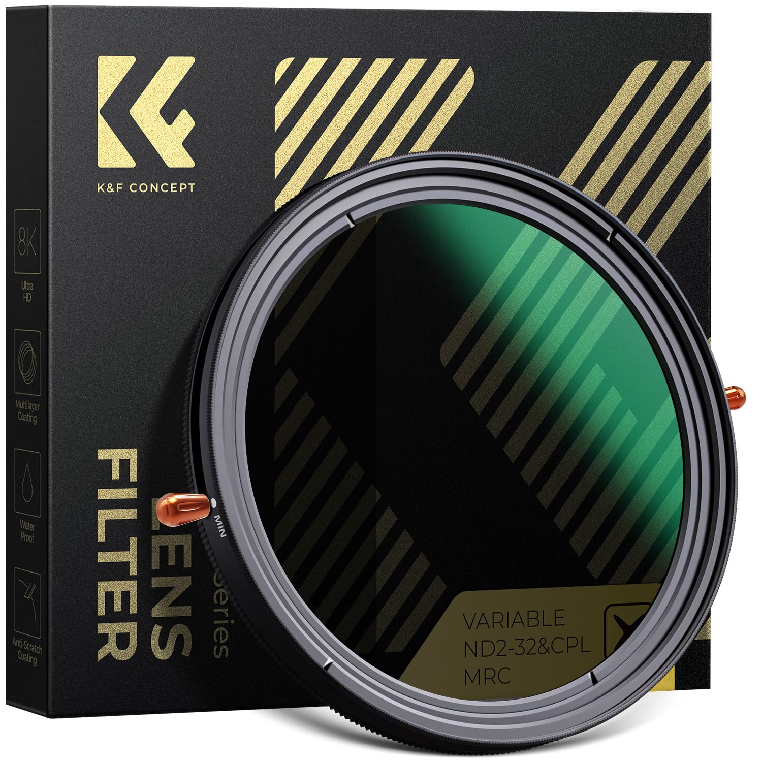 

CONCEPT 46mm Variable ND CPL Lens Made in Japan with AGC Optical HD Super Low Nano and Ideal for Video and Landscape Light Polarization K&F Filter,