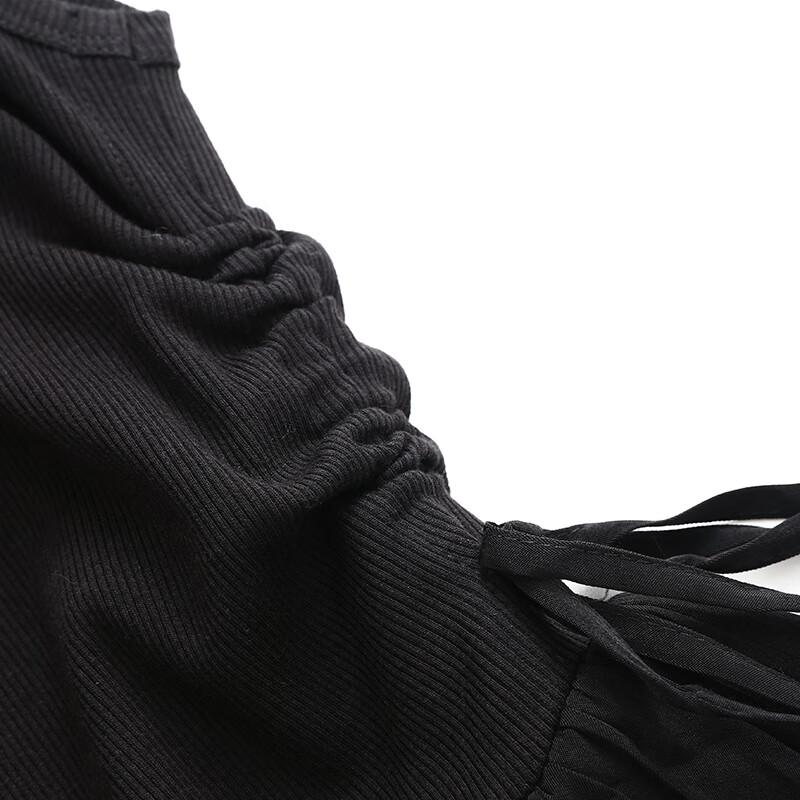 Women's Knitted Splicing Sleeveless Midi Dress