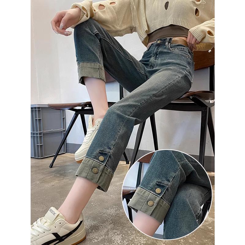 

2024 Spring/Autumn Women s High Waist Slimming Stretch Cigarette Jeans M