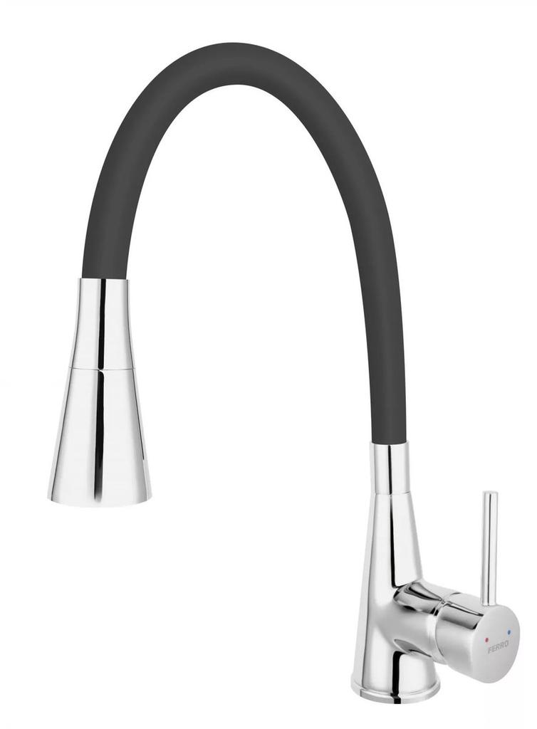 Zumba II Sink Tap, Black Spout, 2-function, Chrome
