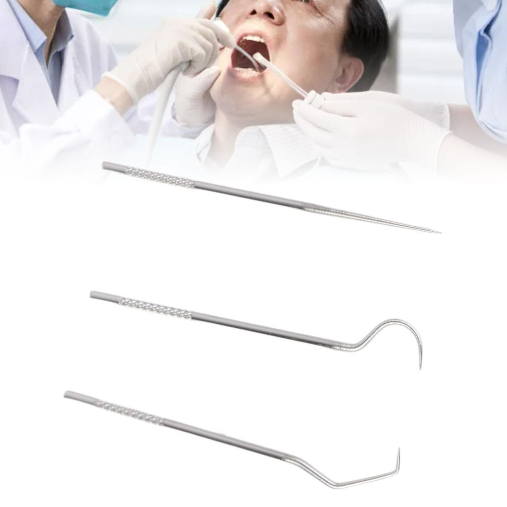 304 Edelstahl Zahnstocher Set Zahnseide Metall Zahnstocher Tragbares Aufbewahrungsrohr Mund-Zahnpflege Reinigungsgeräte Zahnstocher Dreiteiliges Set