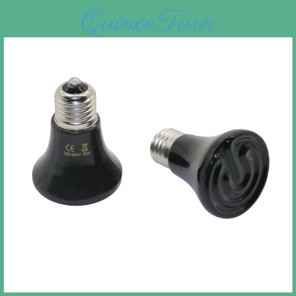 Pet Heating 25w100w Light E27 Small Conical Ceramic Emitter Heat Bulb Black For Reptile Pet Brooder Lamp 1pc