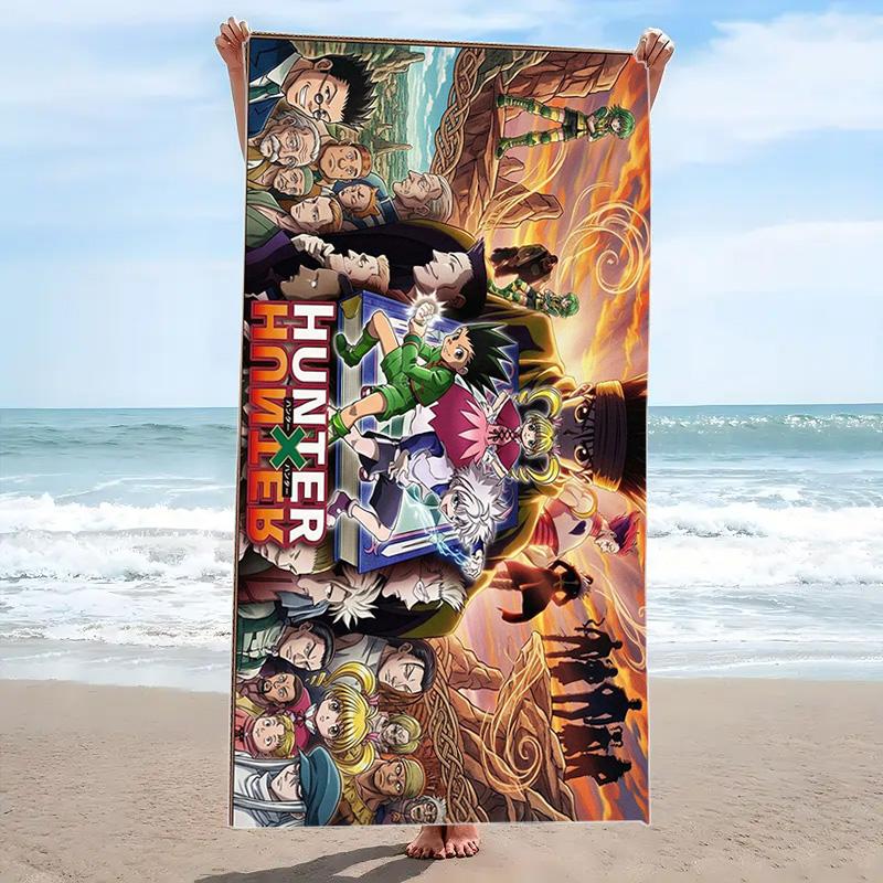 Anime HUNTER×HUNTER Print Beach Towel, Large Soft Quick Dry Towel for Beach Camping Swimming