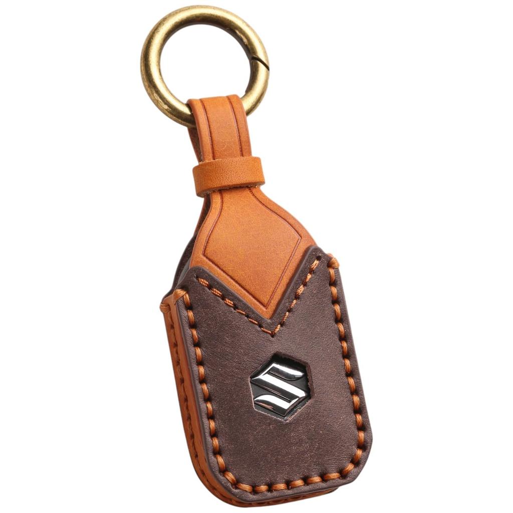Suzuki Key Cover for and New Custom Key and Genuine Tanned Smart Key Custom Leather Dark [smasol] Jimny, Nomad, Frontus, Spacia, Jimny, Case, XBEE,