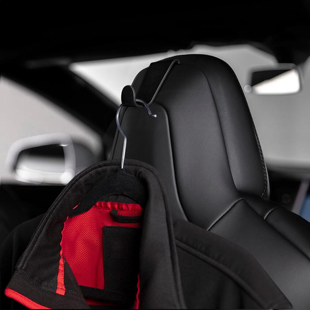 2/1pcs Car Seat Headrest Hook Aluminum Coat Hook Auto Back Seat Organizer Clothes Hanger Storage Holder For Tesla Model S X