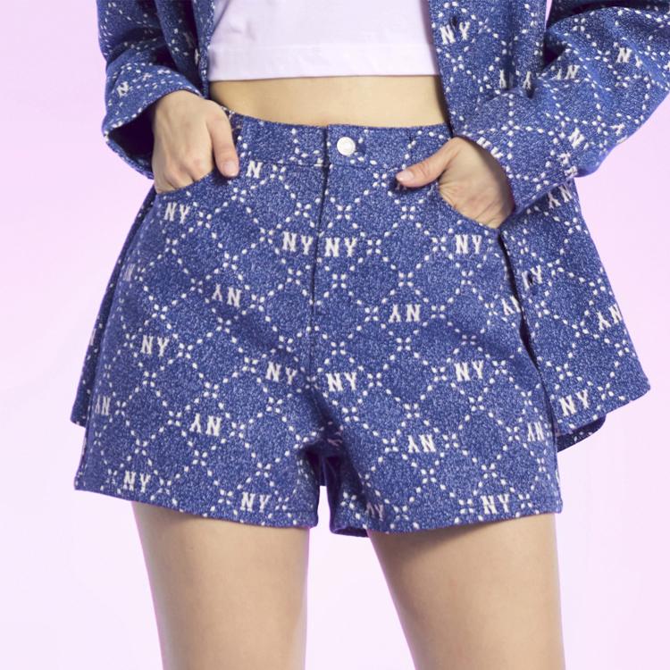 New MLB Denim Shorts Women's Denim Blue 3FDPM0533-50INS