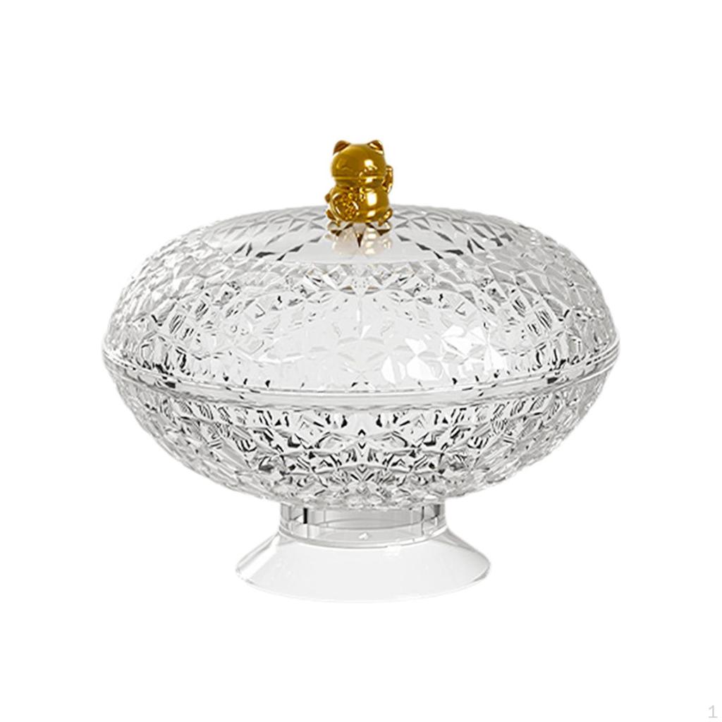 Countertop Fruit Bowl with Lid Basket Removable Holder, Plate for Party Wedding