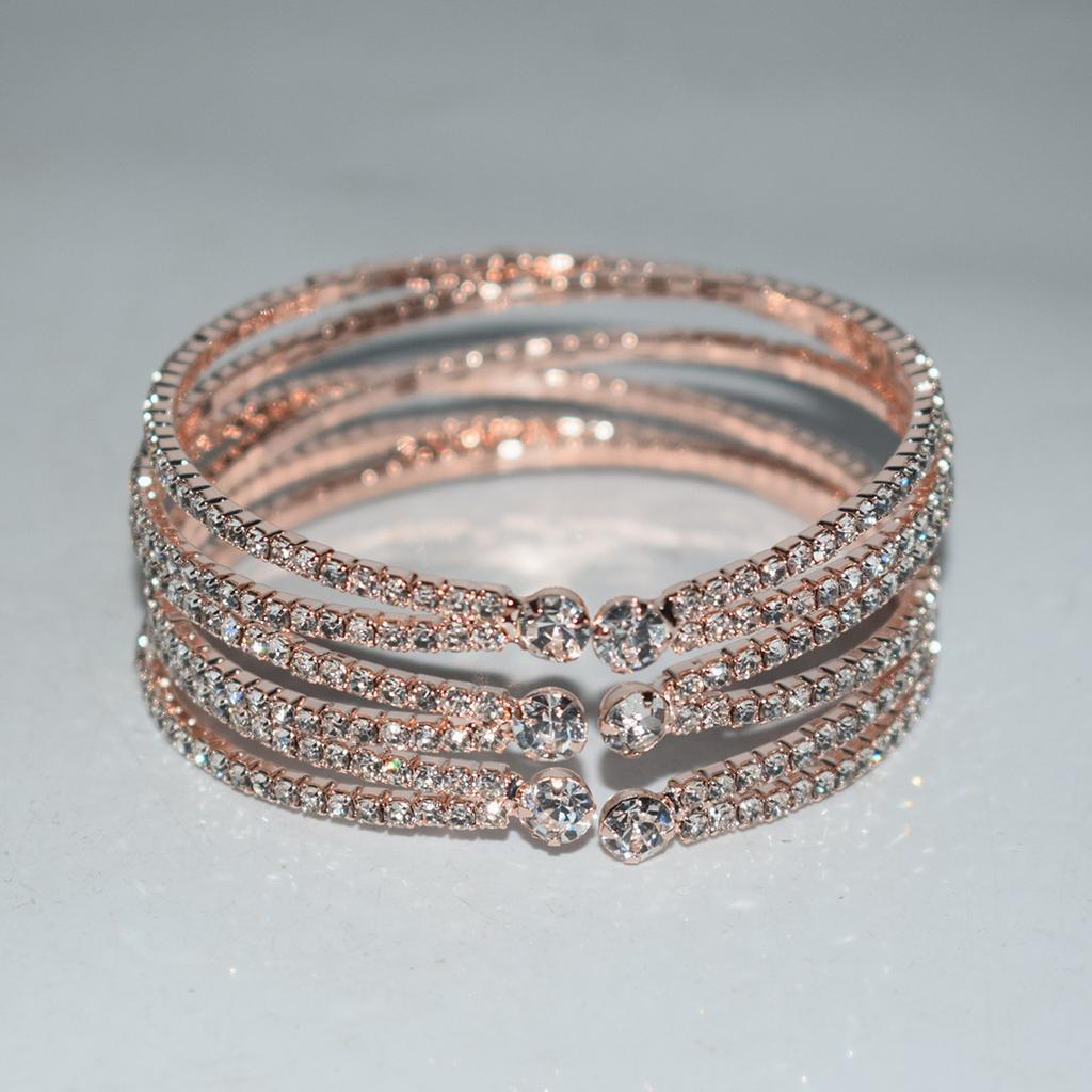 Korean Retro Geometric Rhinestone Double Cross Bracelet Temperament Wild Blogger Style