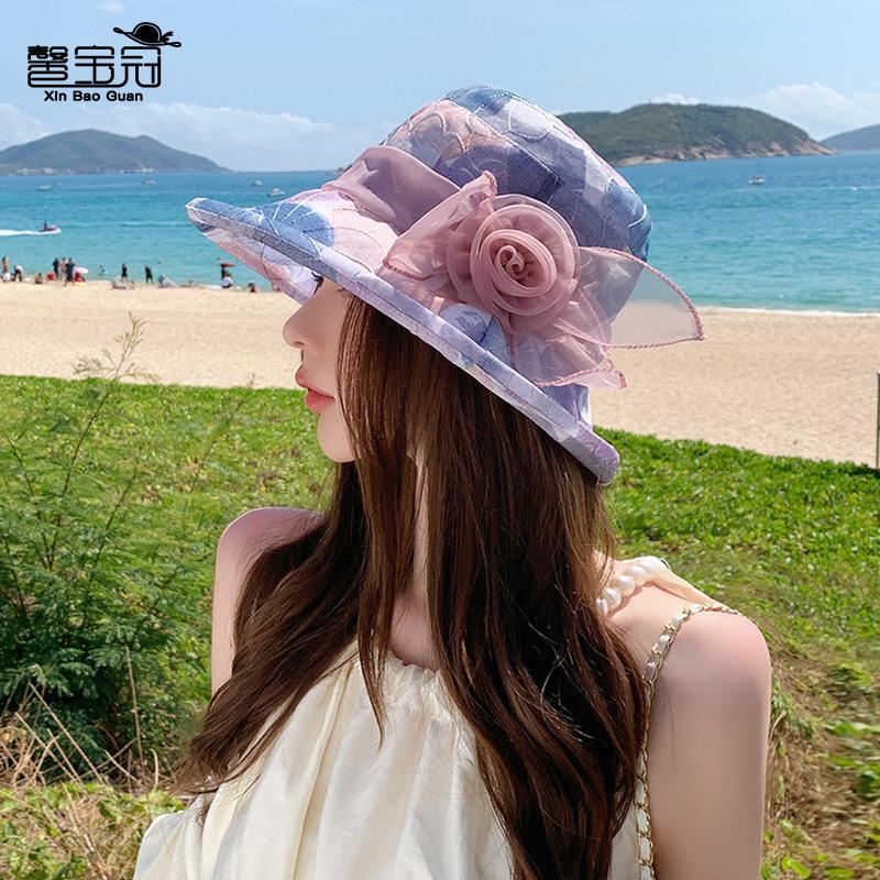 8440 summer hat female mother sunscreen basin hat outdoor breathable sunshade sunscreen hat fashion versatile bucket hat tide