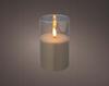Decorative LED Candle In Glass, Gray, 125 Cm