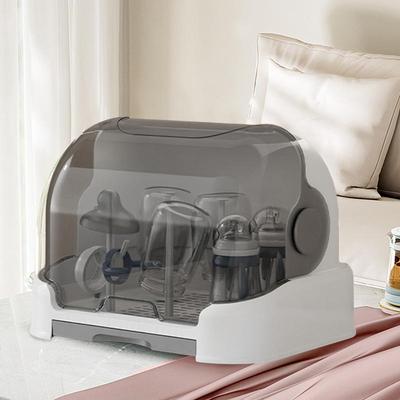 Baby Bottle Drying Rack With Removable Drip Tray Dustproof Bottle Storage Dust-proof Portable Baby Bottle Storage Box With Lid