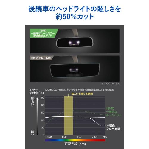 CARMATE Car Room Mirror Suzuki Exclusive Wide Rear View Mirror & Cover A Type Chrome Mirror 3000SR Jimny/Every/Every Wagon/Spacia/Spacia Base PL210