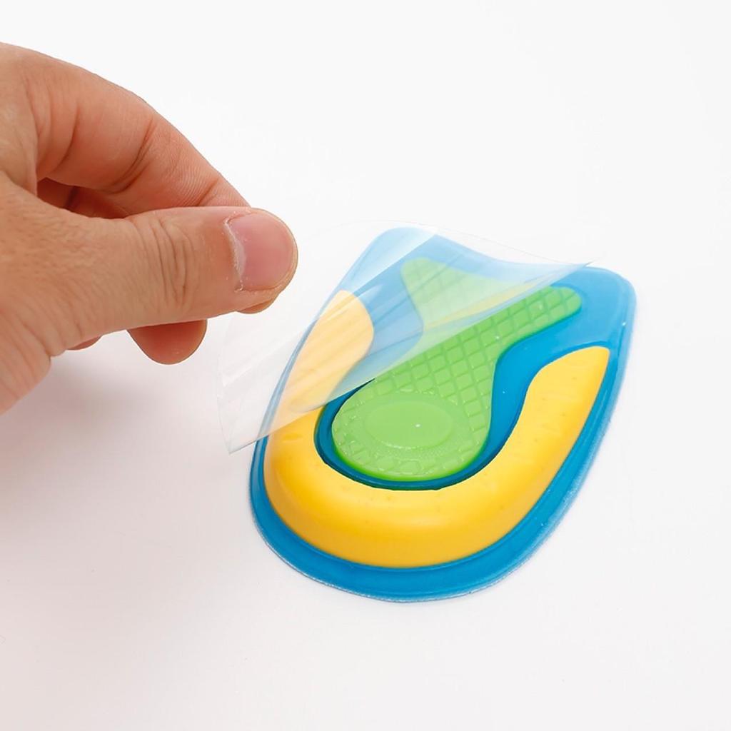 Tricolor Silicone Heel Pad: Sport Shock Absorption, Odor Resistant, Sweat Absorbent, U-Shaped Half Size Insole.