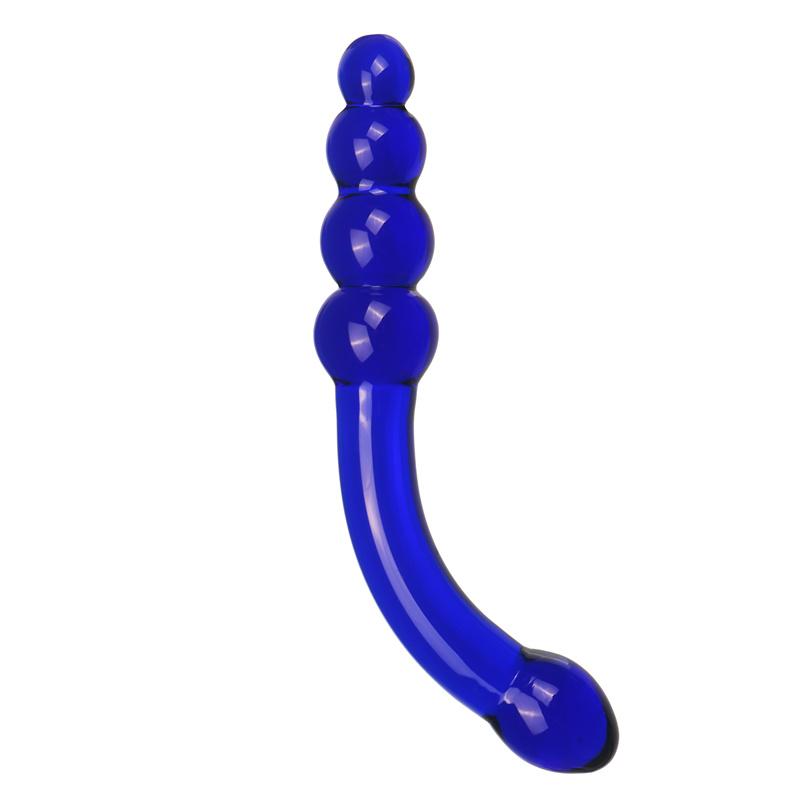 Analplugs aus Glas, Zugperlen, 3 Perlen, 3 cm, 190 g, Analtraining, Masturbatoren, 3 Farben, geeigneter Biegebogen, gebogene Klinge, Sexspielzeug für Erwachsene