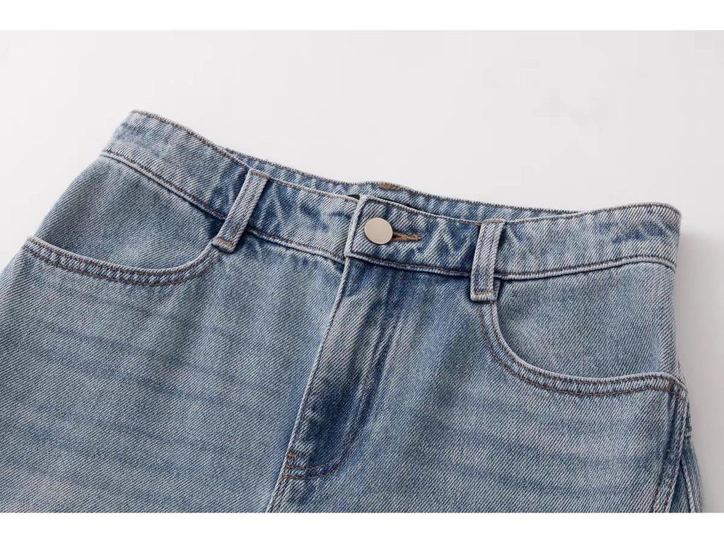 Spring 2026 Women's Versatile Slimming Wide-Leg Jeans - Curved-Leg Style BR321109