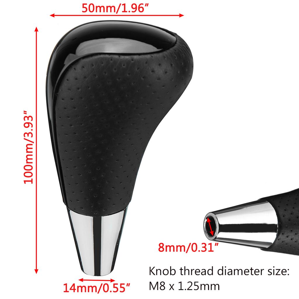 1pcs AT Car Gear Shift Knob Perforated PU Leather Shifter Lever Gear Stick For Toyota Corolla Camry For Lexus IS GS LS RX ES