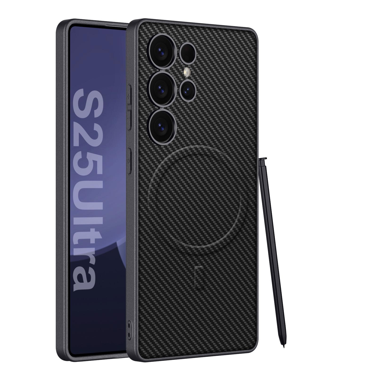 

Оригинальный кожаный чехол S25Ultra для телефона Samsung Galaxy S23 S24 S25 Ultra, роскошный защитный чехол MagSafe с магнитным покрытием For Galaxy S25 Ultra&Only Case (No Pen)