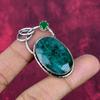 Lab Created Emerald & Green Onyx Pendant, 925 Sterling Silver Pendant Gemstone Jewelry, Handmade Pendant Amazing Jewelry, Gift For Her