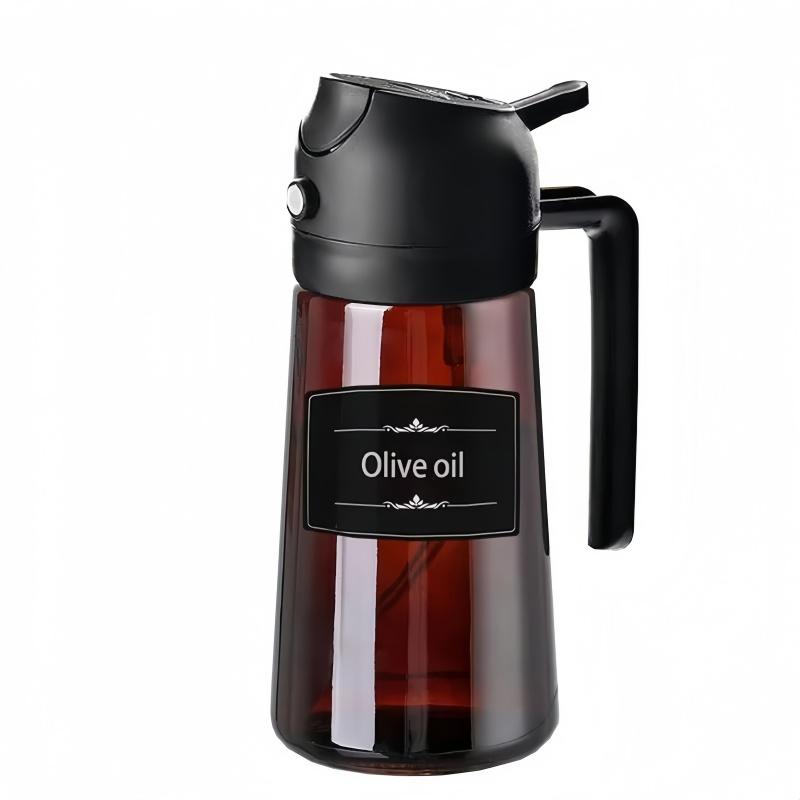 2-in-1 Glass Olive Oil Sprayer & Dispenser 16oz/470ml Leakproof Spray Bottle for Cooking, Air Fryer BBQ, Baking Salad Grilling