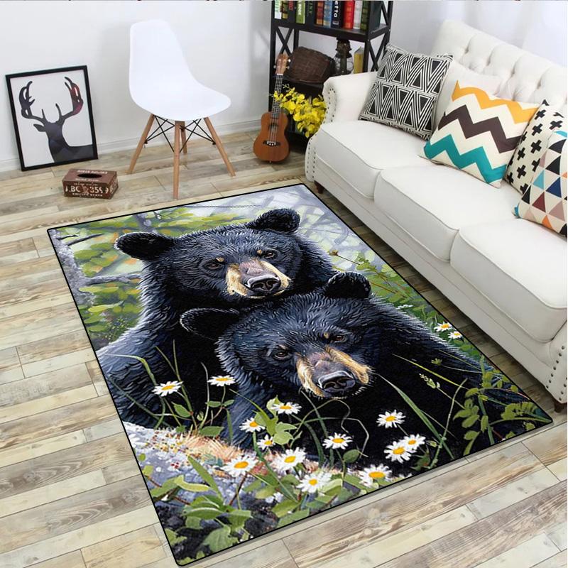 Black bear Rug - Home carpet Office Decorative Carpet For Living Room Bedroom Door Mat Floor Rug Computer Chair Area Rug